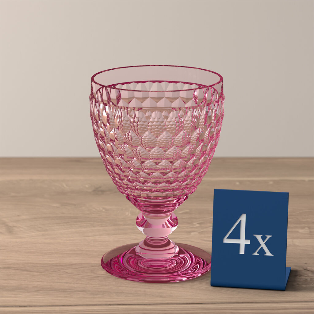 Boston Colored Claret: Rose, Set of 4