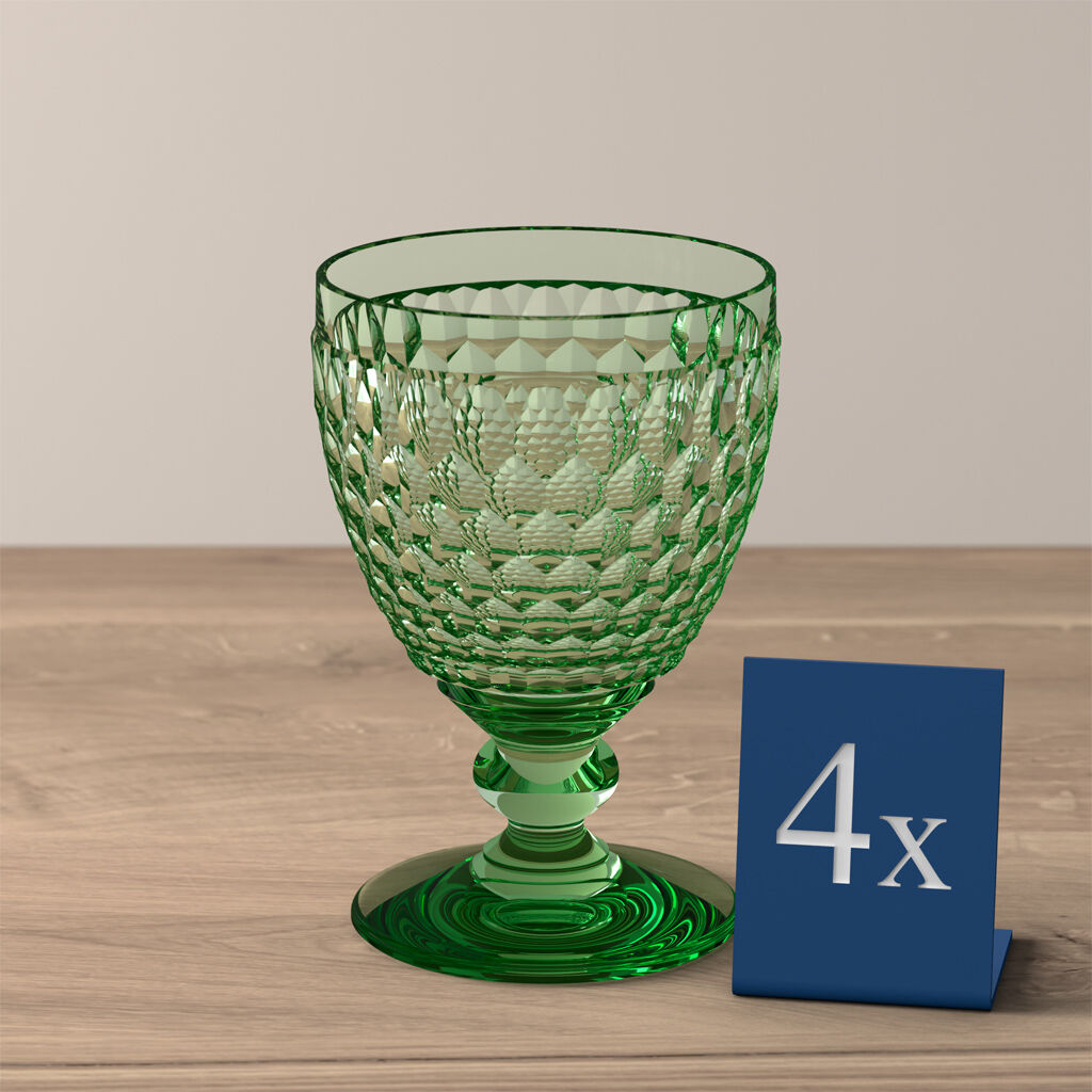 Boston Colored Claret: Green, Set of 4