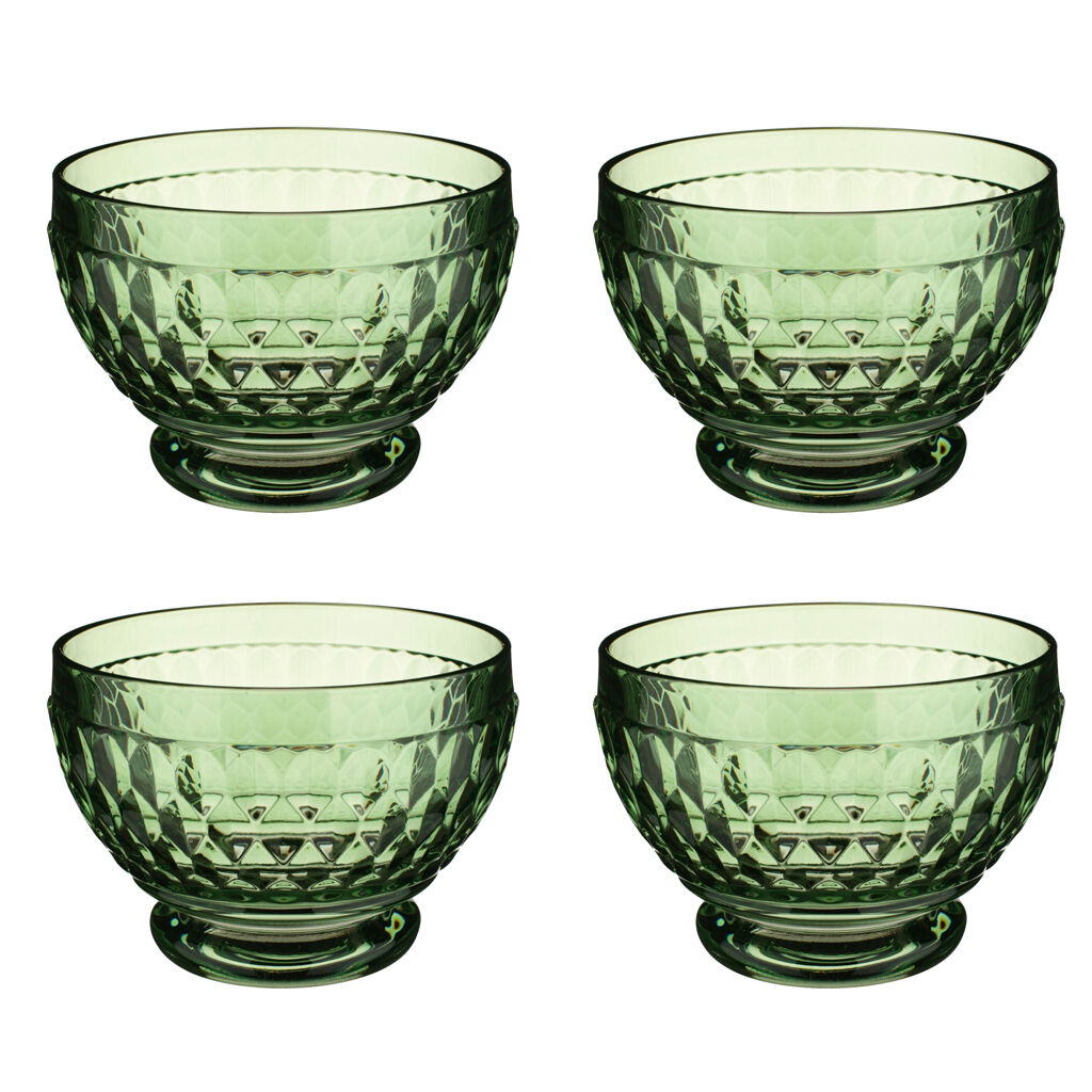 Boston Colored Individual Bowl: Green, Set of 4