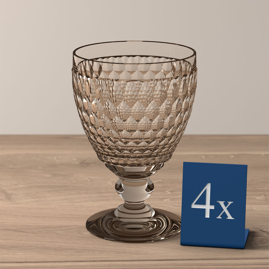 Boston Colored Goblet: Smoke, Set of 4