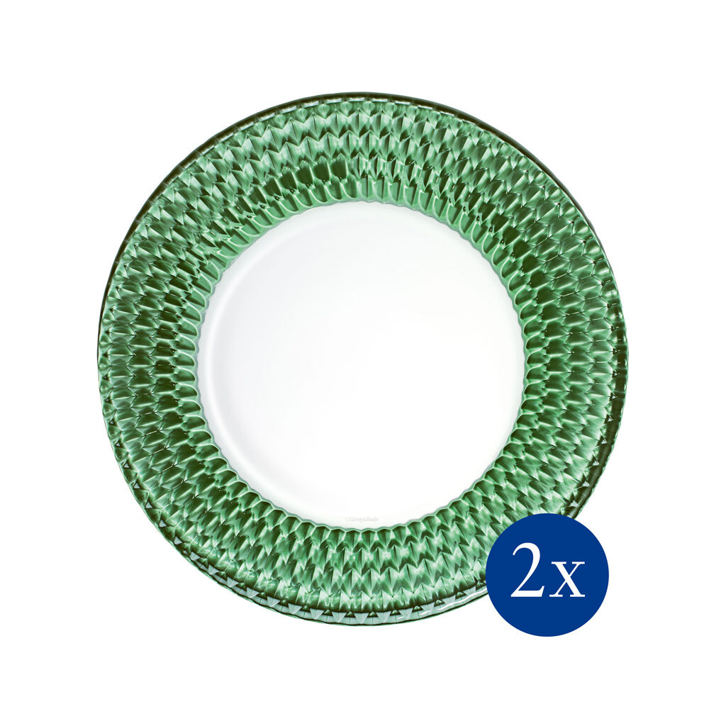 Boston Coloured Buffet Plate: Green, Set of 2