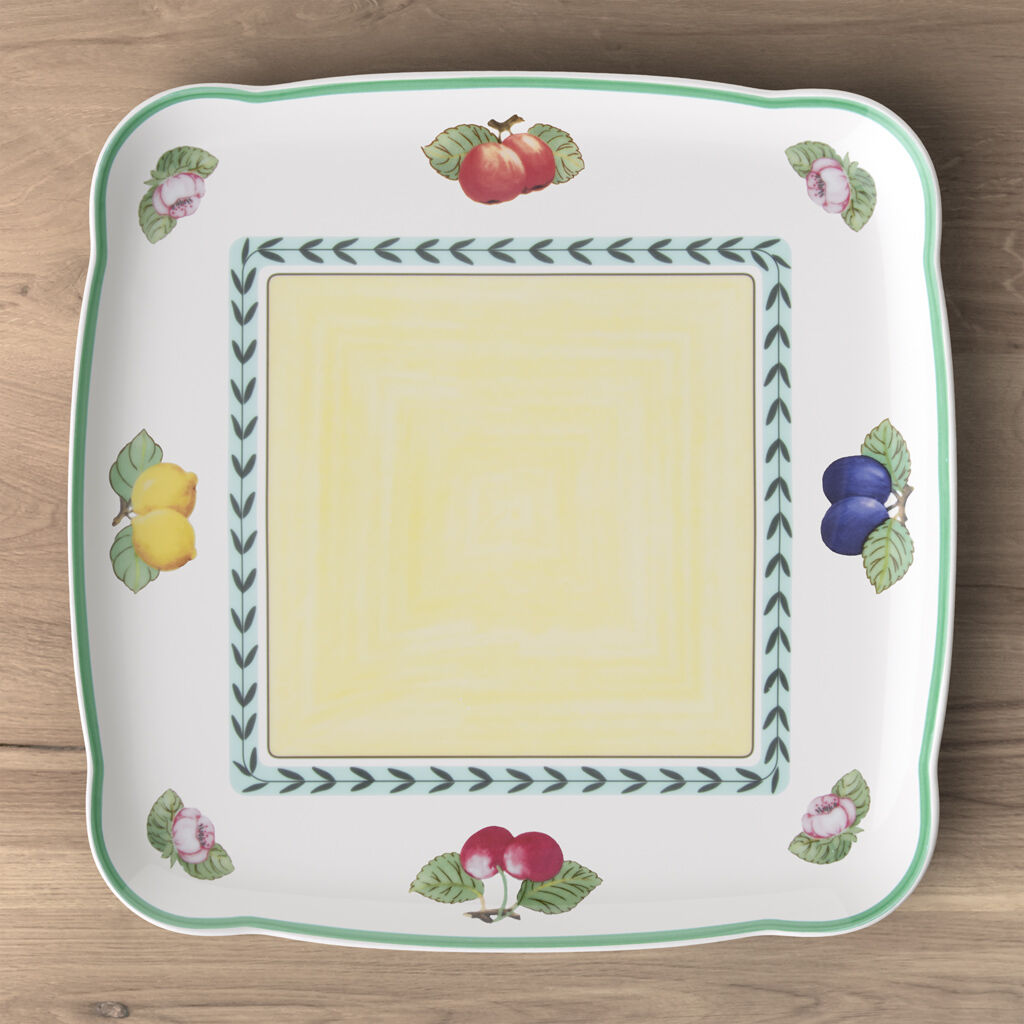 French Garden Charm Square Platter