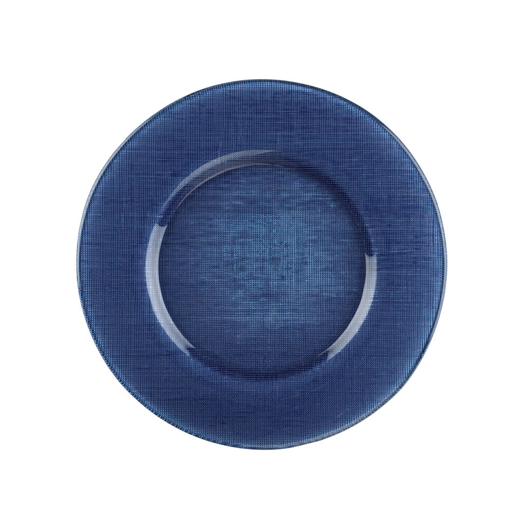 Verona Glass Charger: Deep Blue